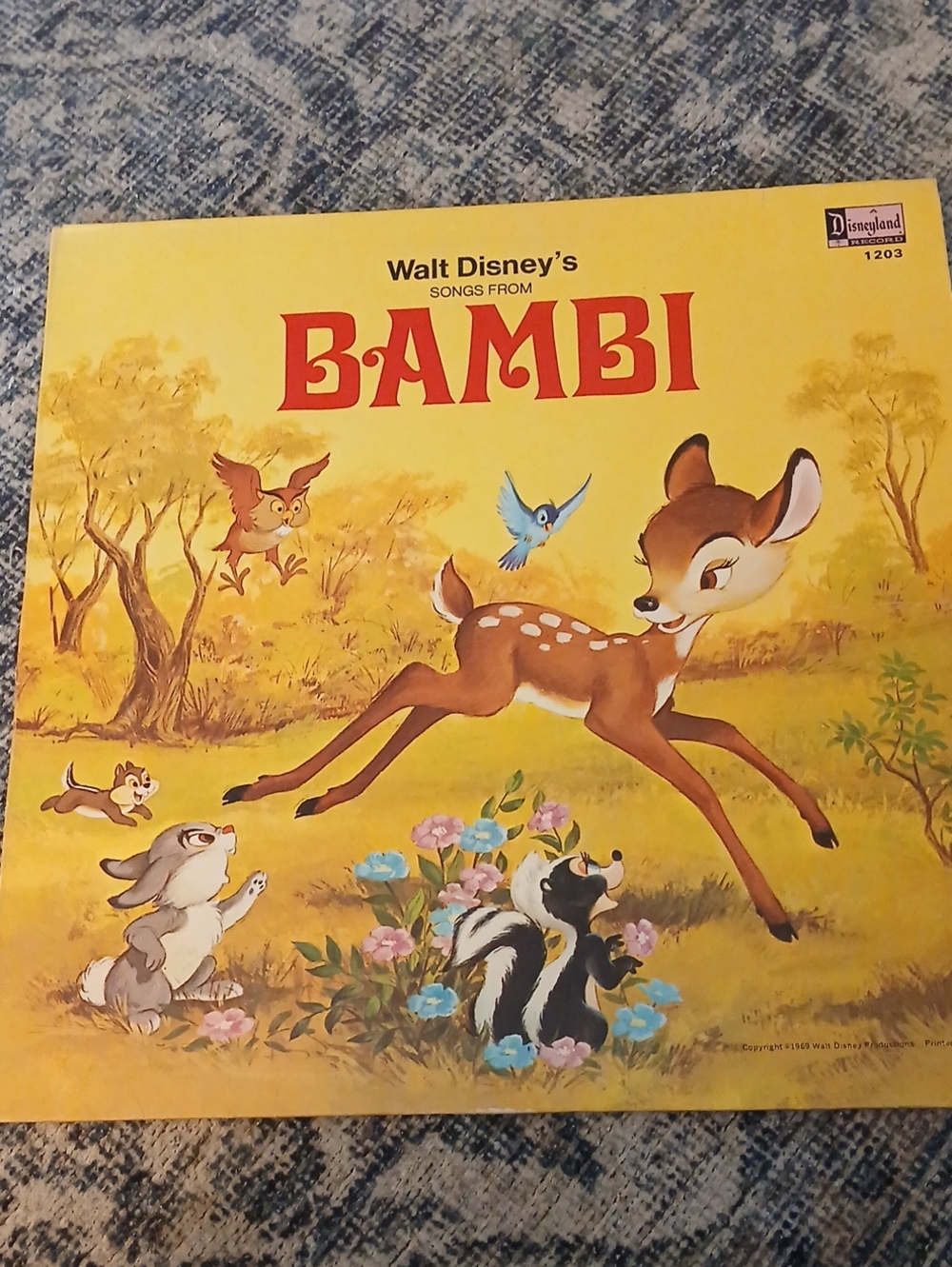 Disney Bambi Vintage 1969 Vinyl Album.